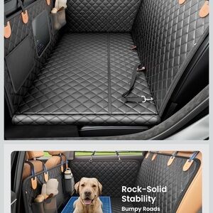 Luxury Quilted Dog Car Seat Cover - Black
